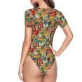 thumbnail image 4 of Easygdp Funny Owl Bird Women's One-Piece Swimsuit Slim Fit Crew Neck Bodysuit Athletic Swimwear with Concealed Buckle - X-Large, 4 of 9