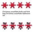 thumbnail image 2 of Billuyoard 4 unids/set Navidad copo de nieve vajilla bolsa de almacenamiento cubiertos bolsa de azúcar organizador de palillos tenedor bolsillo fiesta Kits de decoración para fiestas Billuyoard HA068284-00B, 2 of 6