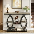 thumbnail image 3 of Finmind 39-Inch Industrial Console Table, 4-Tier Sofa Table with Metal Frame, Grey, 3 of 8