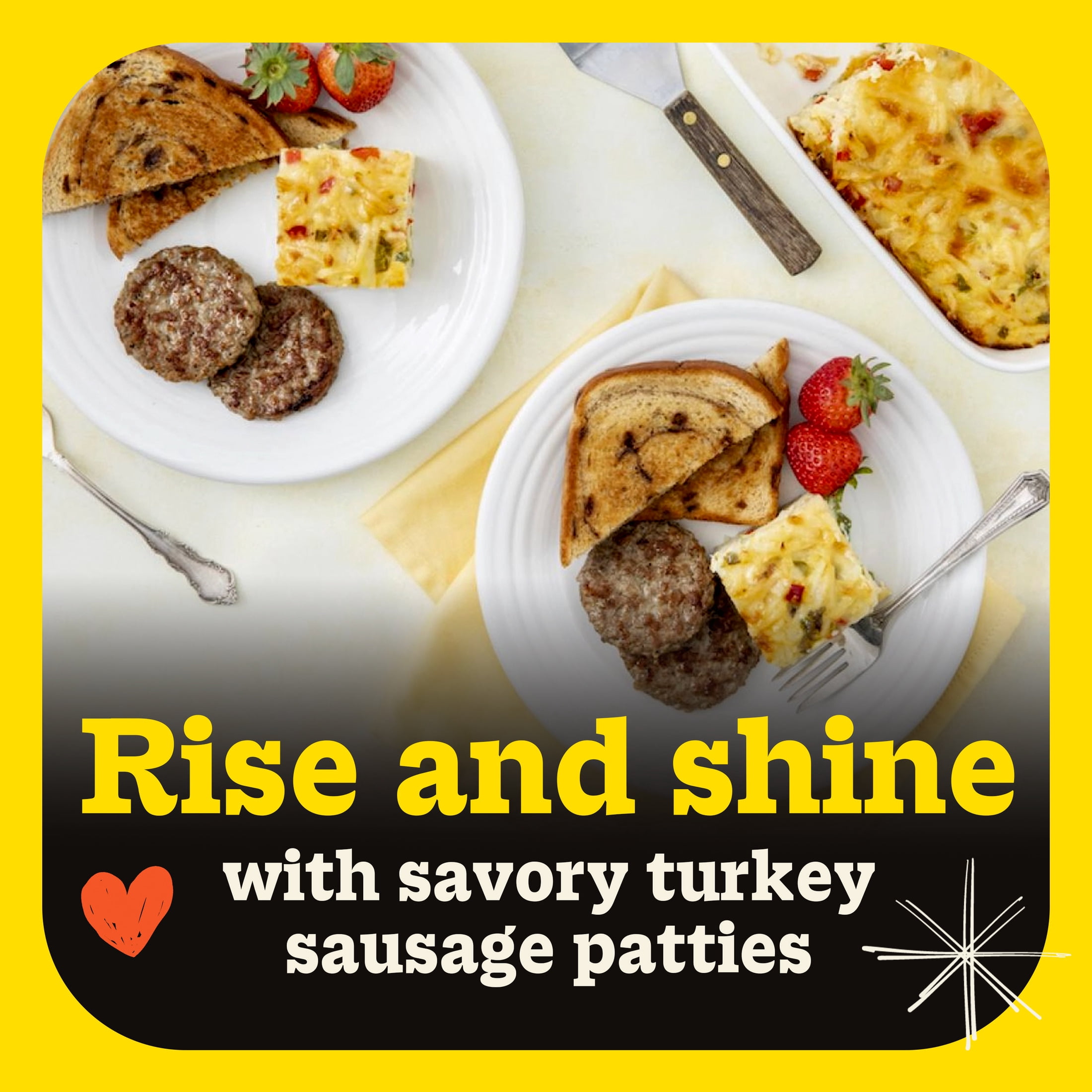 Butterball All Natural Fully Cooked Turkey Breakfast Sausage Patties, 8 Patties