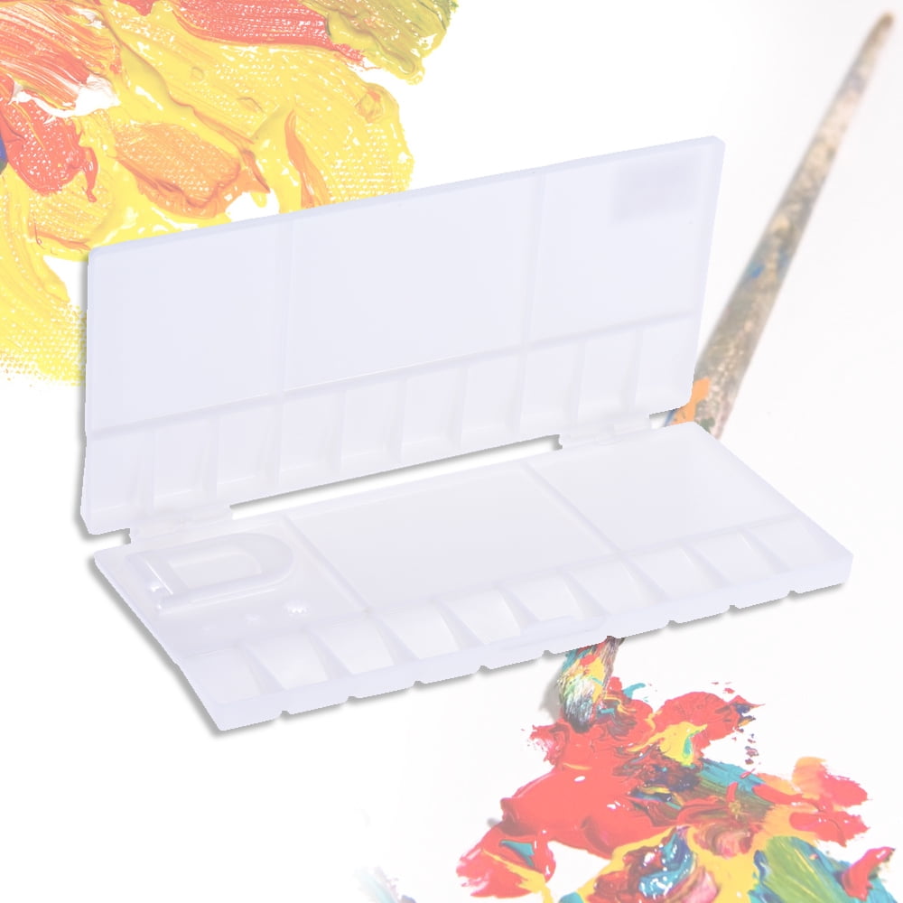 20 Wells Thumbhole Holders Folding Paint Trays Box Watercolor Plastic Palettes
