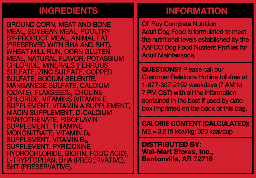 Ol' Roy Complete Nutrition Adult Dry Dog Food, 4 Lbs.