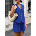 thumbnail image 3 of Conjunto Coordinado PRETTYGARDEN Chaleco sin Mangas y Shorts Azul Real XXL, 3 of 8