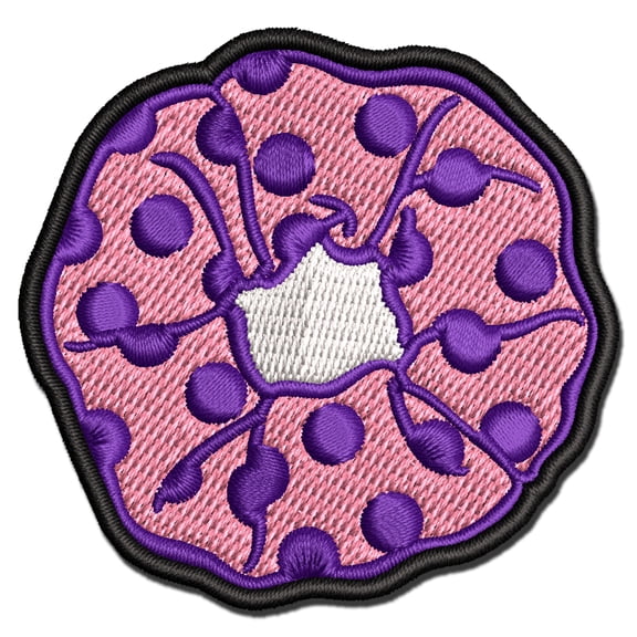 Polka Dot Hair Scrunchie Applique Multi-Color Embroidered Iron-On Patch - 2.5 Inch Small