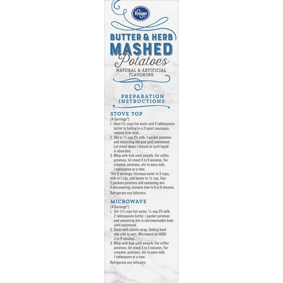 Kroger Butter & Herb Instant Mashed Potatoes 6.6 oz - Pack of 1