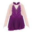 thumbnail image 3 of iiniim Big Girls Mesh Long Sleeve Ballet Leotard Dance Dress Rhinestone Ruffle Hem Chiffon Dress, 3 of 7