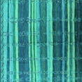 thumbnail image 1 of Ahgly Company Indoor Square Solid Turquoise Blue Modern Area Rugs, 5' Square, 1 of 4