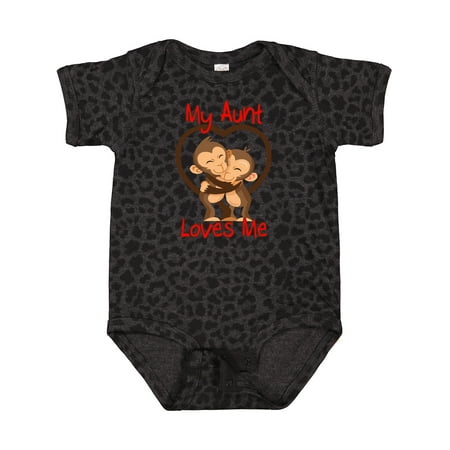 

Inktastic My Aunt Loves Me Monkey Gift Baby Boy or Baby Girl Bodysuit