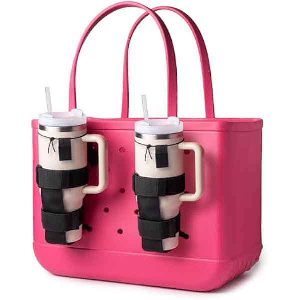 wonima44 2 Pack Bogg Bag Cup Holder for Stanley, Large Drink Holder Compatible with All Bogg Bag, Adjustable Cup Holder Attachment, 40 oz Water Bottle Accessories for Simply Southern Bogg Bag