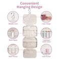 thumbnail image 3 of Hanging Travel Toiletry Bag with Hook, Makeup Bags for Women Cosmetic Organizer Toiletries for Brush Shampoo Travel Essentials, Pink Flower Buds, 3 of 8