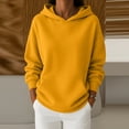 thumbnail image 2 of Garbnen Fleece Hoodies for Women Long Sleeve Sweatshirt for Women Cozy Fall Winter Warm Oversized Trendy Pullover Shirts for Women with Pocket Yellow M, 2 of 6
