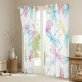 thumbnail image 3 of Erosebridal Colorful Dragonfly Blackout Curtains Cute Animal Curtains, Pink Teal Purple Dragonflies Curtains & Drapes Yellow Red Orange Living Room Curtains White Cartoon Window Curtains, 3 of 6