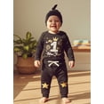 thumbnail image 5 of Miaouyo Baby Boy First New Year Outfit Letter Firework Long Sleeve Romper Pants and Knotted Hat 3 Piece Set, 5 of 9