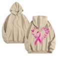 thumbnail image 5 of GEWSEY Womens Cancer Awareness Hoodies Ribbon Graphic Fall Winter Fleece Oversized Sweatshirt With Pocket (Beige, S), 5 of 5