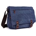 thumbnail image 1 of Bolso bandolera de lona para portátil, ideal para el trabajo y la escuela. (Azul), 1 of 7