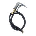 thumbnail image 1 of Grifo de champú para salón, tubería de agua, mezclador frío y caliente, unidad de retrolavado de fregadero de salón de acero inoxidable para cabezal negro sin cabeza de tubo, 1 of 9