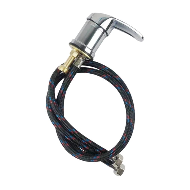 Grifo de champú para salón, tubería de agua, mezclador frío y caliente, unidad de retrolavado de fregadero de salón de acero inoxidable para cabezal negro sin cabeza de tubo