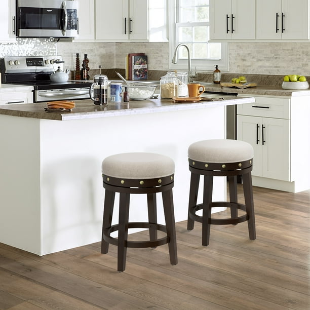 Hillsdale Furniture Benard Bar Stool With 360 Degree Swivel Cream Set Of 2 Walmart Com Walmart Com