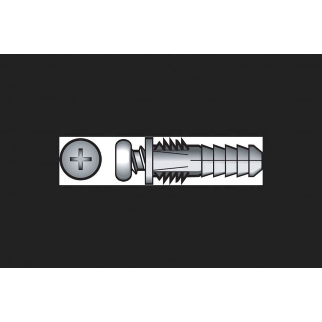 Anclajes de plástico con tornillos Hillman de 4 a 6 x 2,2 cm, cabeza plana, paquete de 6