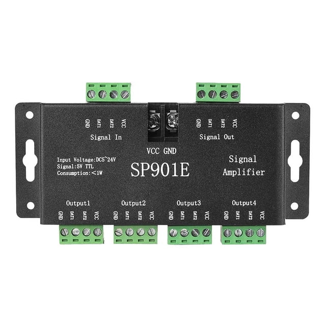 SP901E Amplificateur de Signal LED Pixel SPI Répéteur Bande LED Adressable et Panneau de Couleur de Rêve Programmable
