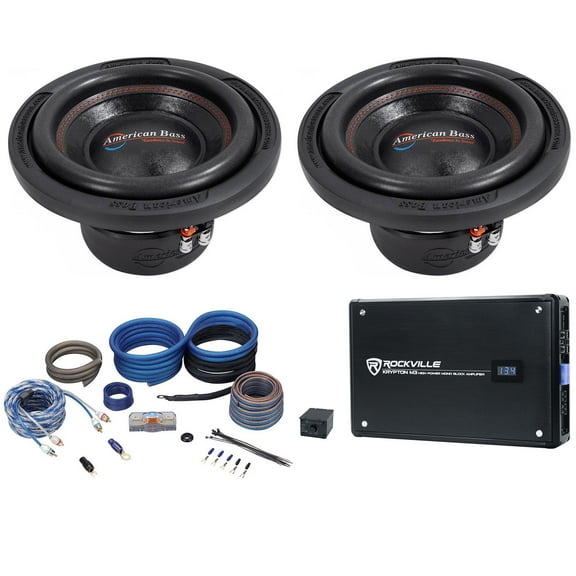 (2) American Bass XD-1044 900w 10" Car Subwoofers Subs Mono Amplifier Amp Kit