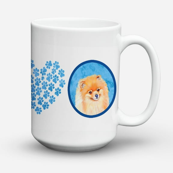Blue Pomeranian Coffee Mug 15 oz