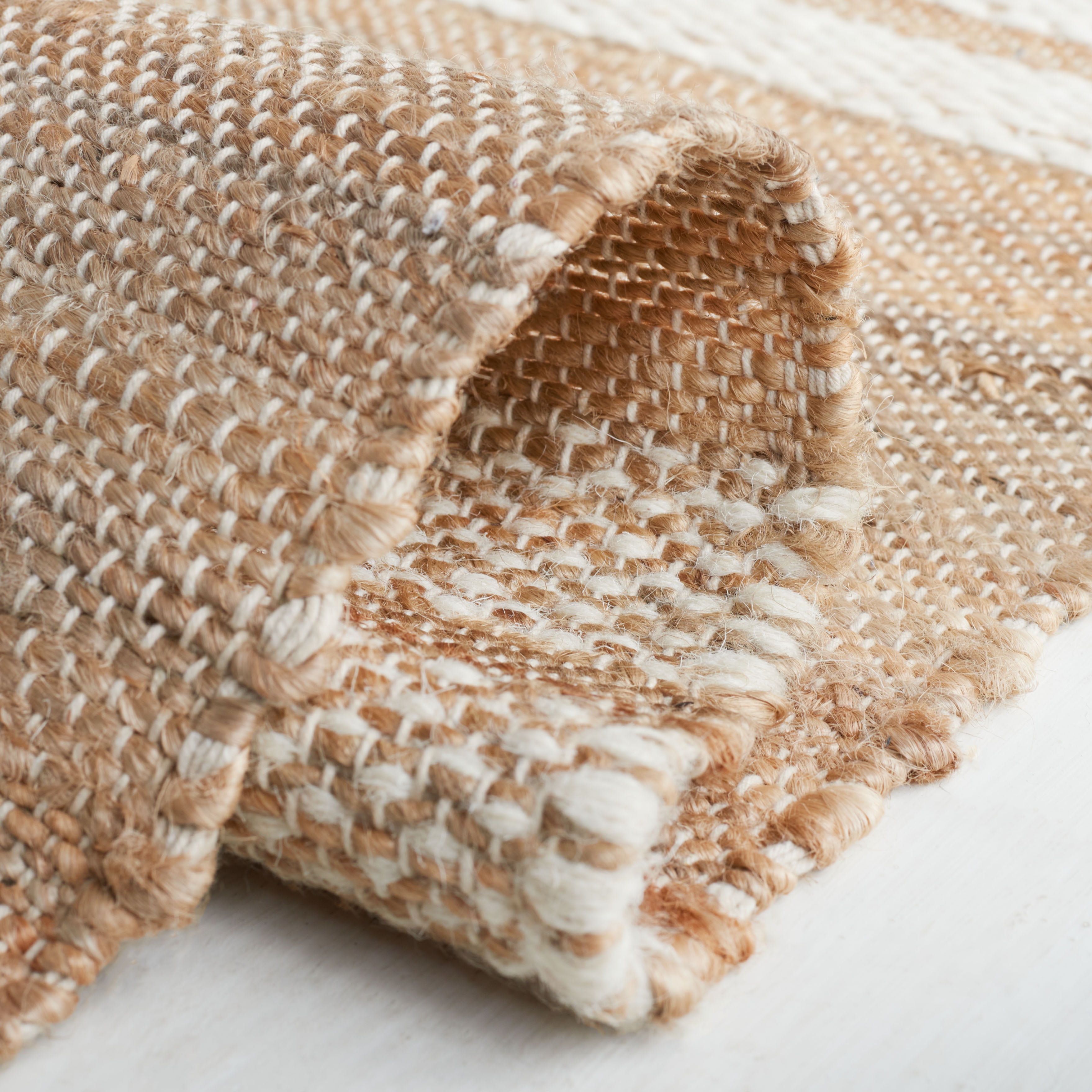 SAFAVIEH Natural Fiber Dina Geometric Area Rug, Natural/Ivory, 6' x 9'