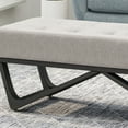 thumbnail image 5 of Modern Faux Wood Ottoman Bench, Light Grey Fabric, Chic Button Tufted Design, Versatile Storage and Seating, 5 of 11