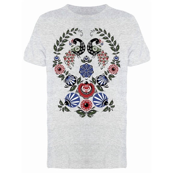 Russian Flowers And Bird Tee Men's -Image by Shutterstock