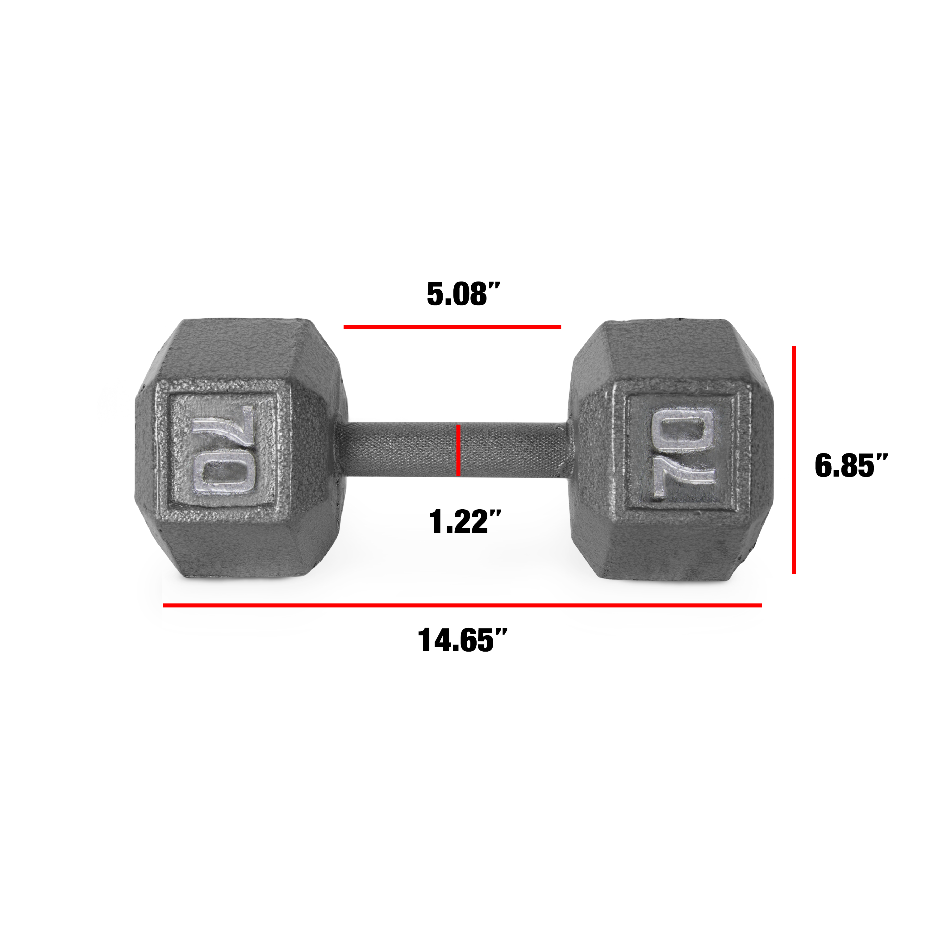 CAP Barbell 70lb Cast Iron Hex Dumbbell, Single - image 4 of 6