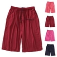 thumbnail image 2 of Soft Modal Pajama Shorts for Women Summer Thin Elastic Waist Loose Lightweight Lounge Bottom Sleepwear with Pockets, 2 of 7