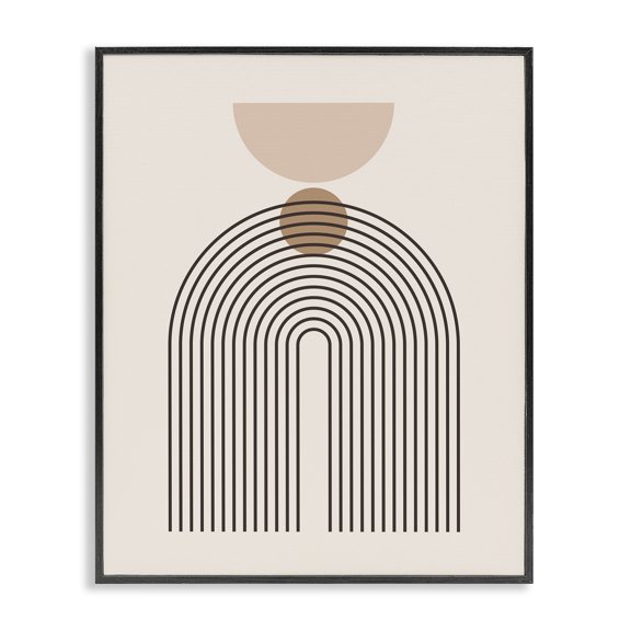 Stupell Industries Eclectic Boho Cream Shapes Black Framed Giclee Art, 11 x 14, by LSR Design Studio