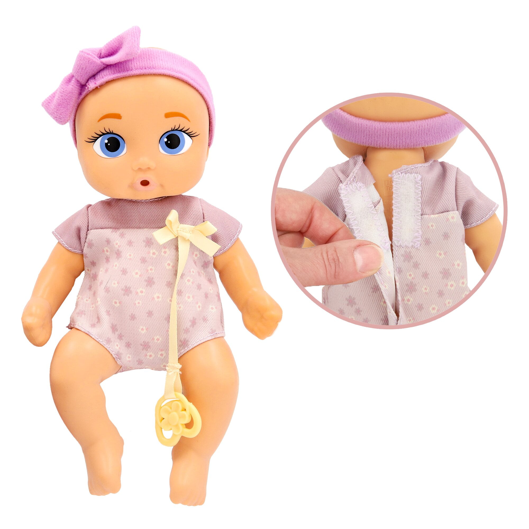 Be Loved Babies Mini Jessie Realistic Doll, Soft Skin, Lilac Outfit, 9-inch tall,18M+