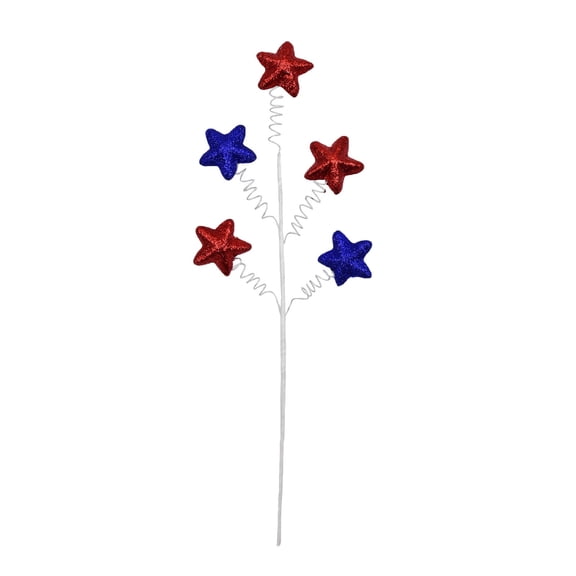 Independence Day Decoration Stems, Red White and Blue Foam Star Picks, Patriotic Branch Ornaments for Centerpieces, Party, Wedding Decor