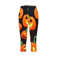 thumbnail image 7 of Yeaiivve Capri Leggings for Women Halloween Spooky Pumpkin Print Tights Stretch High Waisted Workout Legging Buttery Soft Cozy Slim Fit Yoga Pants XL, 7 of 7