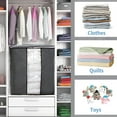 thumbnail image 5 of Clothing Organizer For Closet, Save Space Foldable Bins With Sturdy Zippers, Clear Viewing Window Storage Solutions (Pack Of 3, Grey), 5 of 5