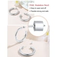 thumbnail image 5 of FOCALOOK Silver Hoops Earrings for Women Stainless Steel Lightweight Chunky Round Thick Tube Open Hoop Huggie Earrings 40mm, 5 of 10