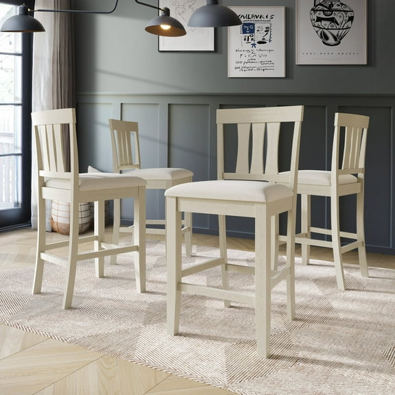 Castle Place Sophisticated 4-Piece Counter Height Indoor Dining Chairs, Antique Grey