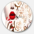 thumbnail image 2 of Designart 'Woman's Fashion and Floral Design ' Shabby Chic wall clock, 2 of 5