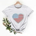 thumbnail image 2 of Summer Save 4Th Of July Patriotic Shirt For Women Independence Day Tee Usa Flag Star Stripe Tops Regular Size Slim Fitted Tee Shirts Round Neck T-Shirts Rolled Sleeve Shirt Boho Beach Holiday Outfit, 2 of 6