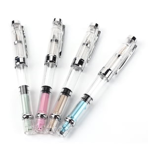 Stylo de fontaine, stylo de fontaine portatif durable 0.5mm Stylo de fontaine point Transparent pour bureau Home School