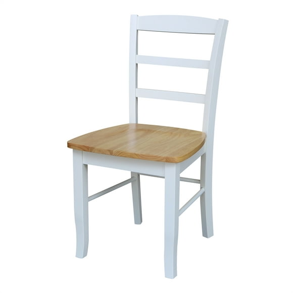 International Concepts Madrid Dining Chair in White/Natural Finish - Set of 2