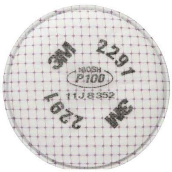 3M P100 Advanced Respirator Filter 2291, 1 Pair, Helps Protect Against Oil and Non-Oil Based Particulates, Mining, Shipbuilding, Abatement, Utilities