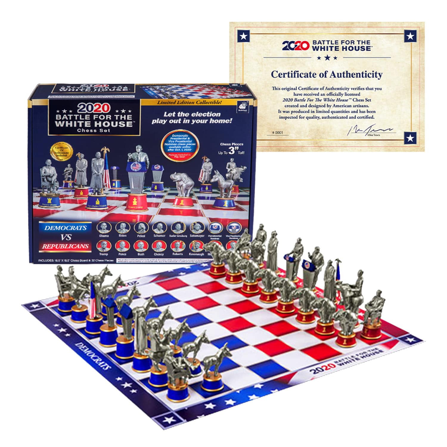 New 2020 Battle For The White House Chess Set NIB 