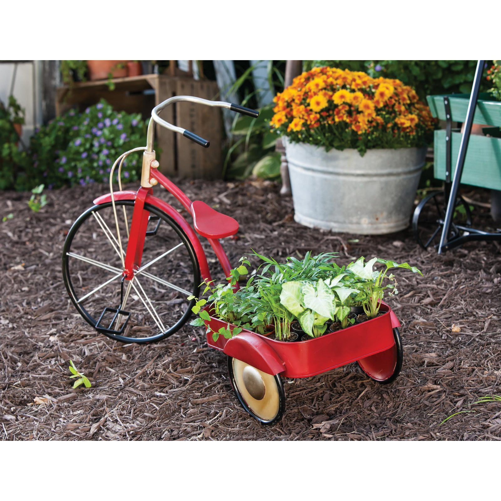 Evergreen Vintage Tricycle Metal Planter