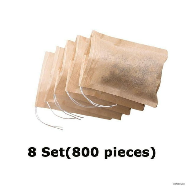 8 Set Empty Teabag Drawstring Disposable Loose Tea Infuser Bag 800 Pcs