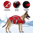 thumbnail image 4 of BRKURLEG Dog Life Jacket, Ripstop Dog Safety Vest with Reflective Stripes, Adjustable Pet Lifesaver Swimsuit with Handle for Medium Large Extra Large Dogs, 4 of 8