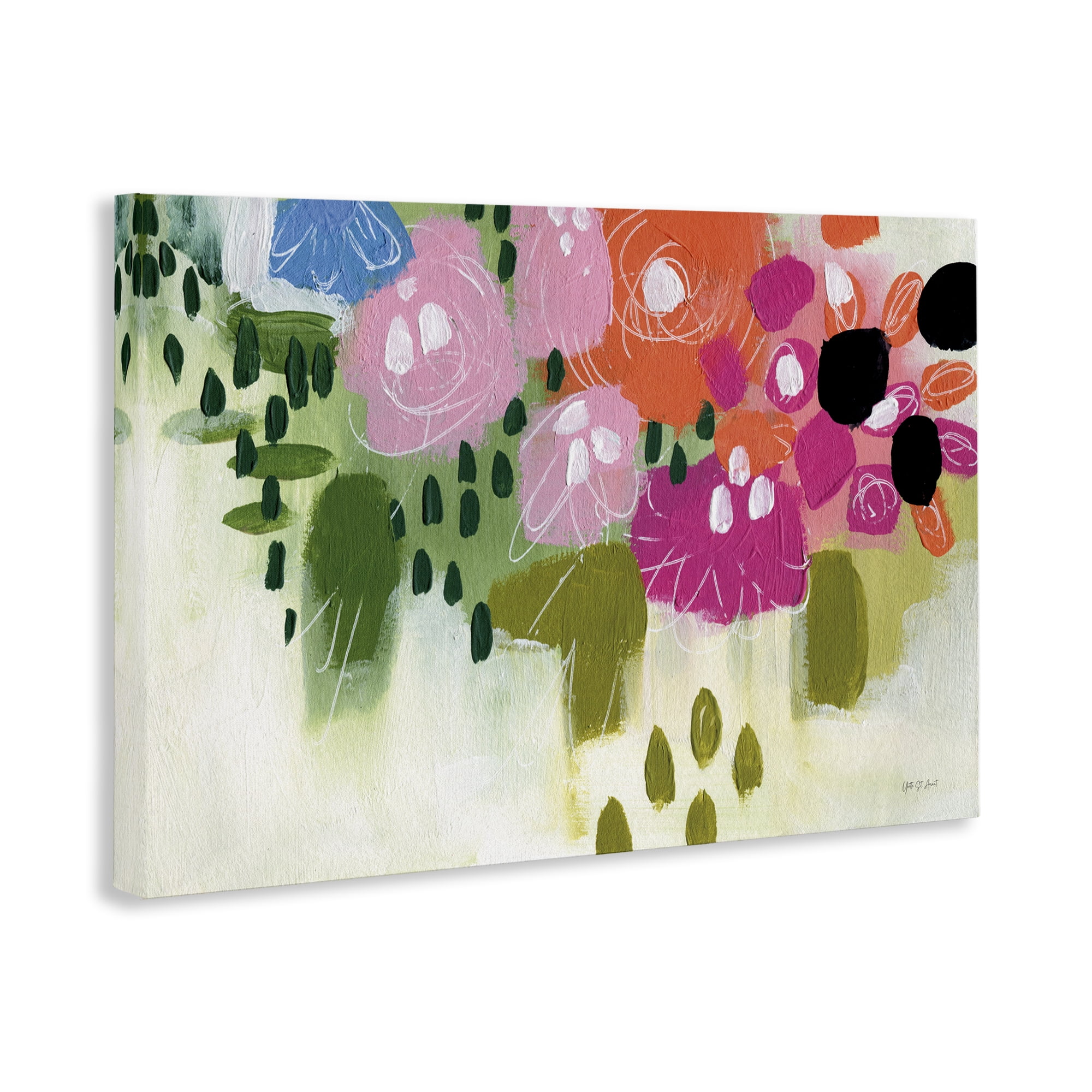 Stupell Industries Abstract Brushed Floral Botanical & Floral Painting Gallery Wrapped Canvas Art Print Wall Art, 36 x 24