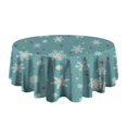 thumbnail image 5 of Blue Christmas Snowflake and Star Pattern Round Tablecloth 60"x60",Wrinkle Wipeable Table Cloth for Kitchen Dining Room Picnic Patio Party, 5 of 6