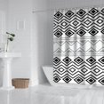 thumbnail image 2 of Boho Black and White Geometric Ethnic Pattern Shower Curtain 84"x72" ,Bathroom Decorative Shower Curtains Set with 12 Hooks,Modern Waterproof Washable Shower Curtain, 2 of 6